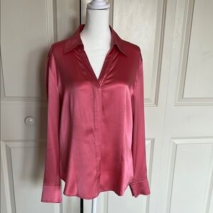 Elegant Pink Satin Blouse